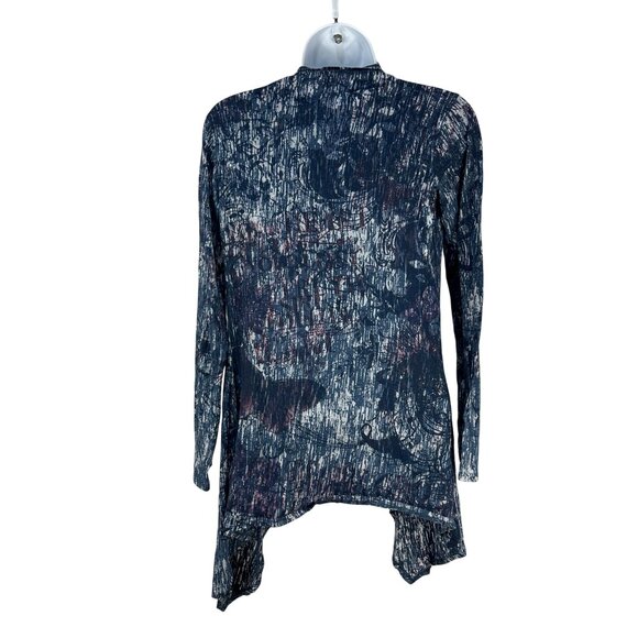 Xhilaration Navy Open Front Waterfall Cardigan Draped Lightweight Size Small - Picture 2 of 5